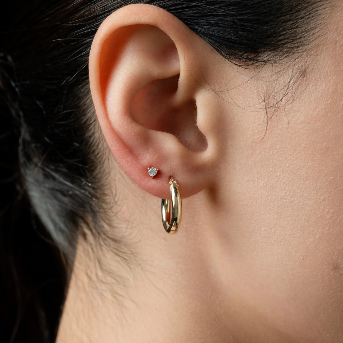 Classic Tube Hoop Earrings Small (pair) - Narcissus