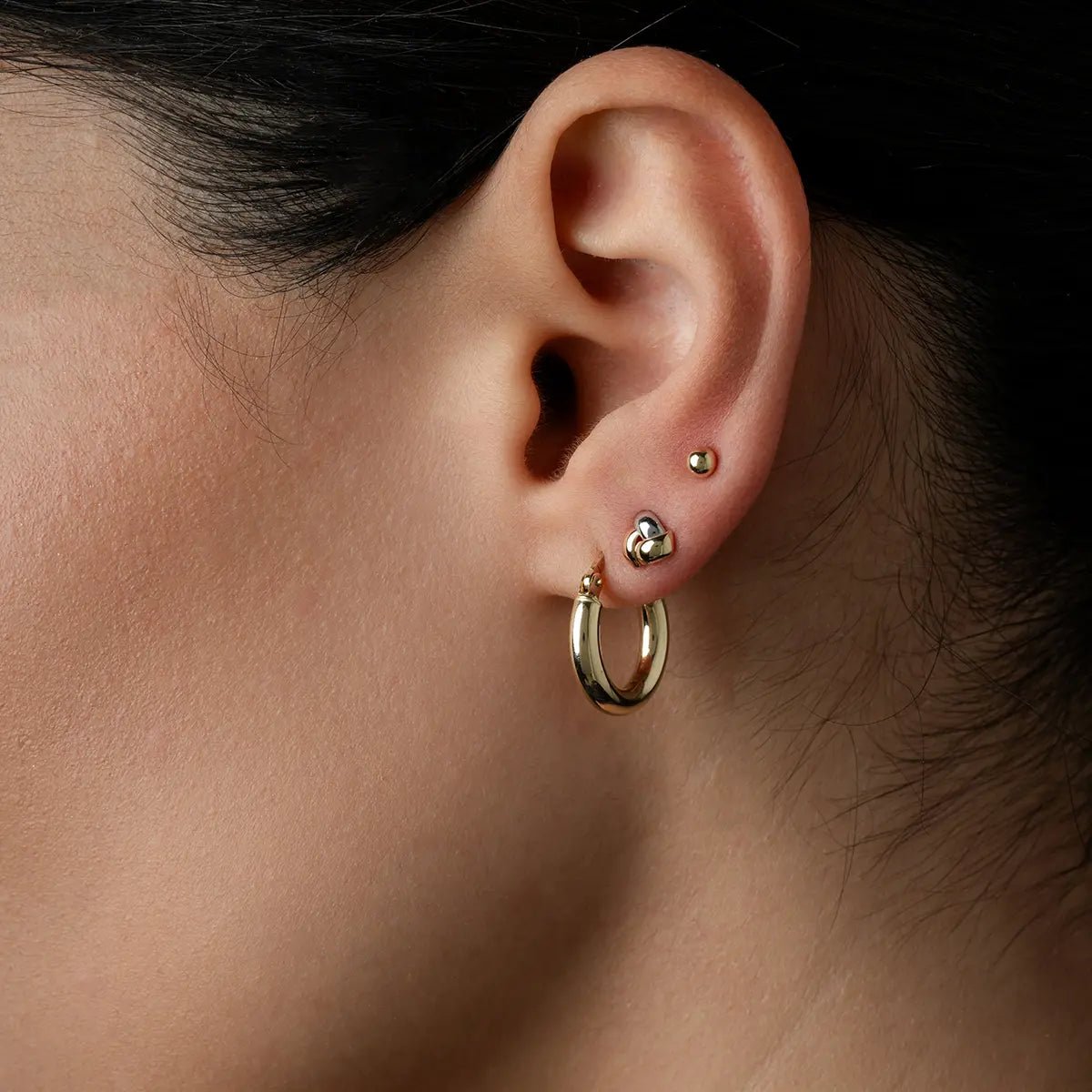 Trinity Three Color Stud Earrings - Narcissus