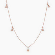 Diamond Droplet Station Necklace - Narcissus