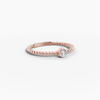 Beaded Minimalist Diamond Ring - Rose Gold