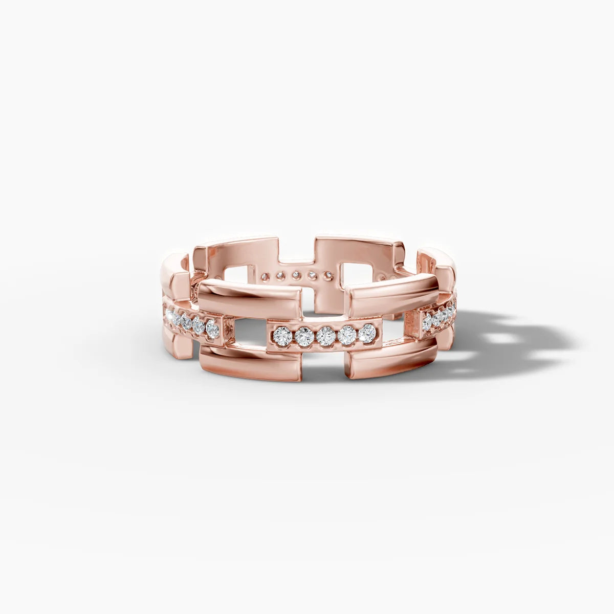 Ewigkeitsring mit Diamanten und Kettengliedern