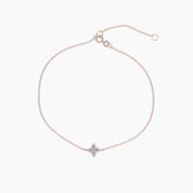 Diamond Flower Bracelet - Rose Gold