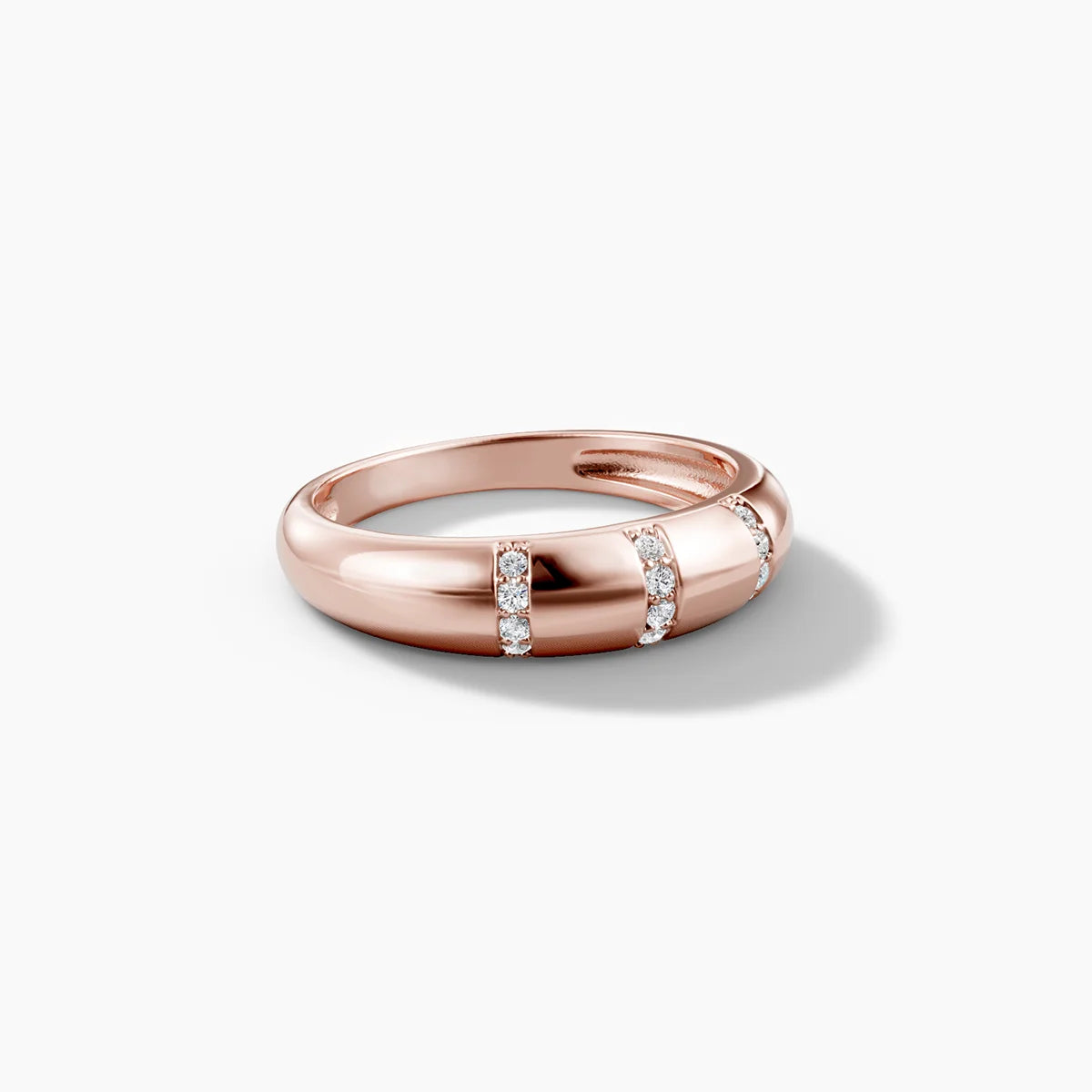 Pavé Diamond Dome Ring - Rose Gold