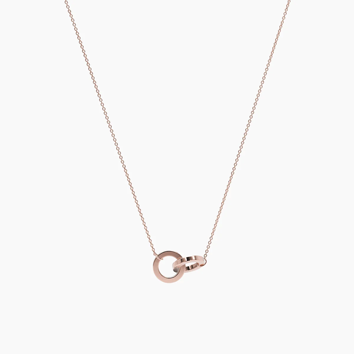 Doppelkreis-Halskette aus Gelbgold
