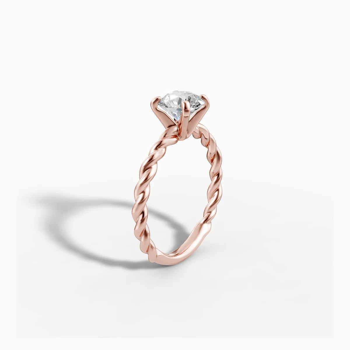 Twisted Band Diamond Engagement Ring