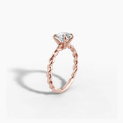 Twisted Band Diamond Engagement Ring