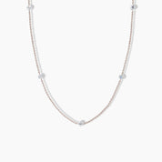 Nude Diamond Station Necklace in Rose Gold - Narcissus