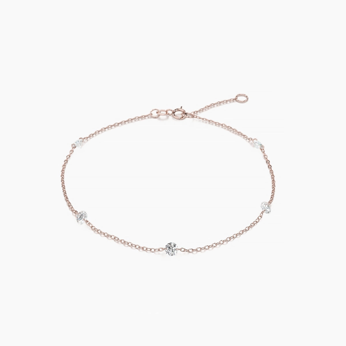 Núde Diamond Station Bracelet - Rose Gold