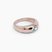 Oval Diamond Dome Band Ring