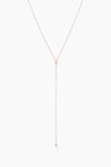 Nema Beaded Lariat Necklace - Rose Gold