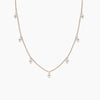 Tiny Hanging Pearls Necklace - Rose Gold