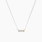 Three Diamond Bezel Necklace - Narcissus
