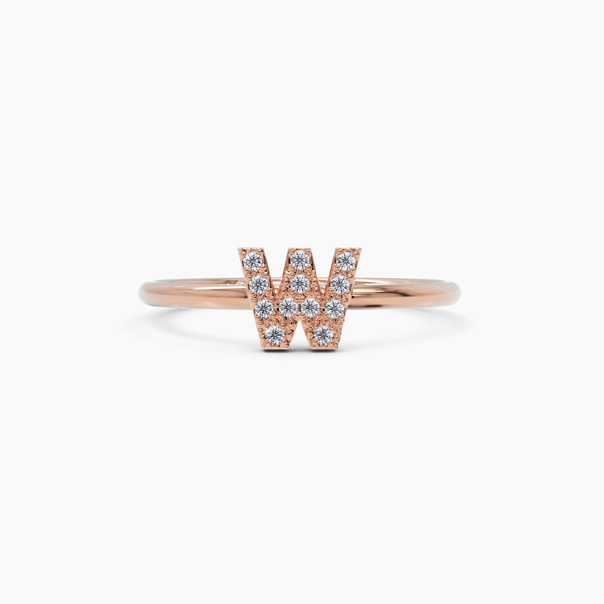 Diamond Initial W Ring - Narcissus