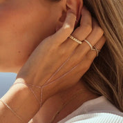 Ring Chain Gold Bracelet in Rose Gold - Narcissus