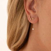 Earring Chain Charm with Diamond in Rose Gold - Narcissus