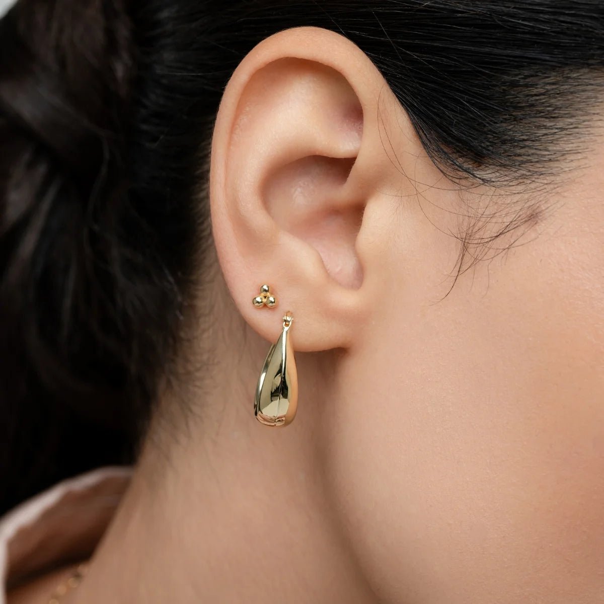 Tapered Teardrop Hoop Earrings (pair) - Narcissus