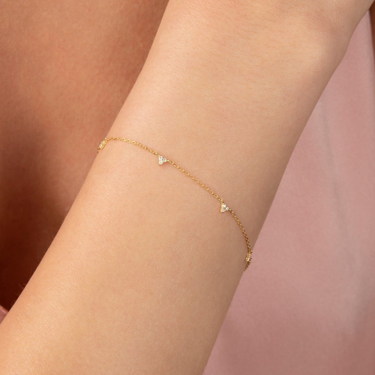 Trio Diamond Station Bracelet - Narcissus