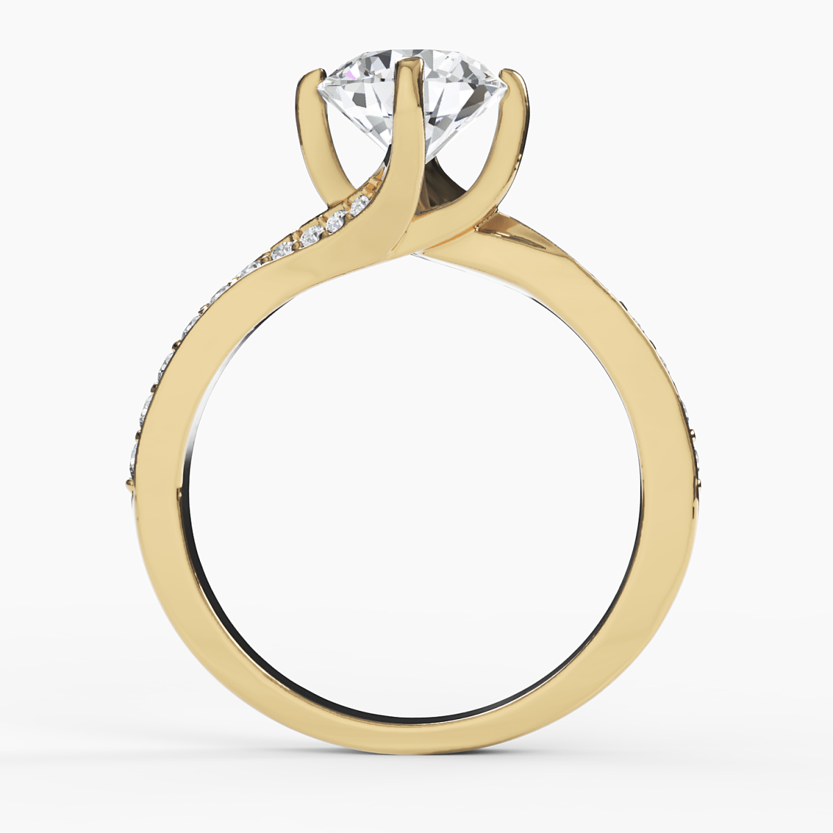 Twist Pavé Diamond Engagement Ring - Narcissus