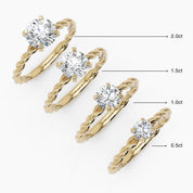 Twisted Band Diamond Engagement Ring - Narcissus