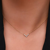 V Shape Diamond Necklace - Narcissus