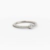 Beaded Minimalist Diamond Ring - White Gold