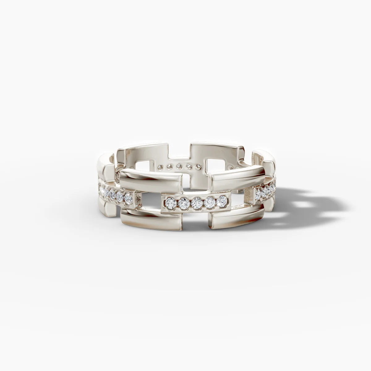 Ewigkeitsring mit Diamanten und Kettengliedern