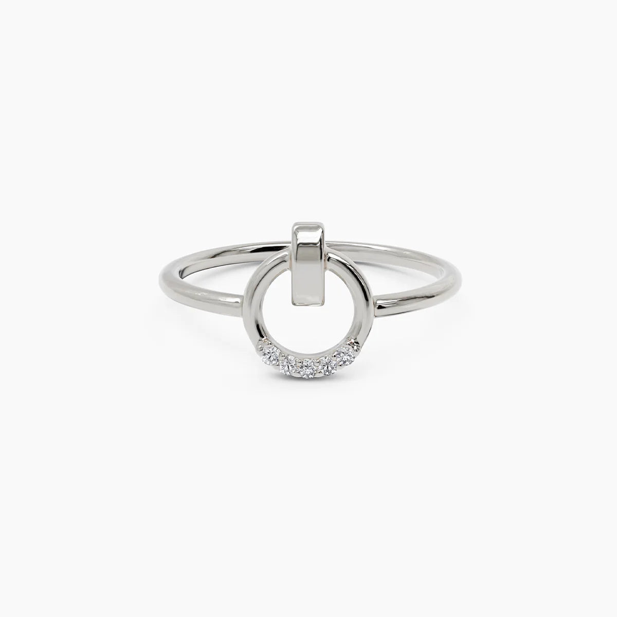 Dainty Circle Diamond Ring