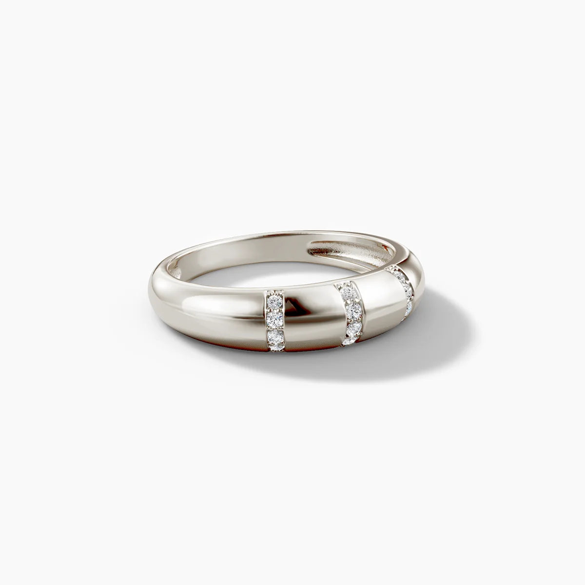 Pavé Diamond Dome Ring - Rose Gold