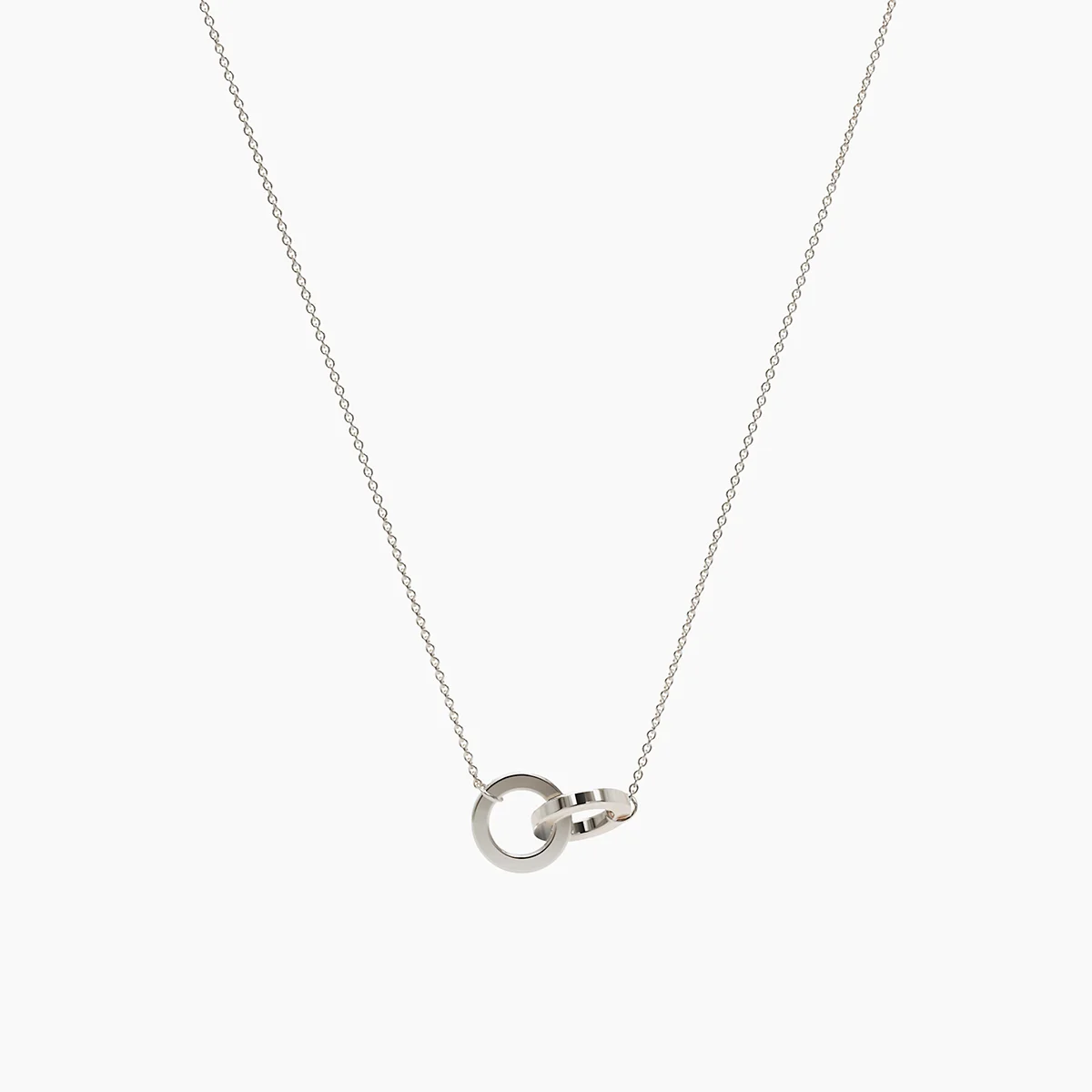 Doppelkreis-Halskette aus Gelbgold