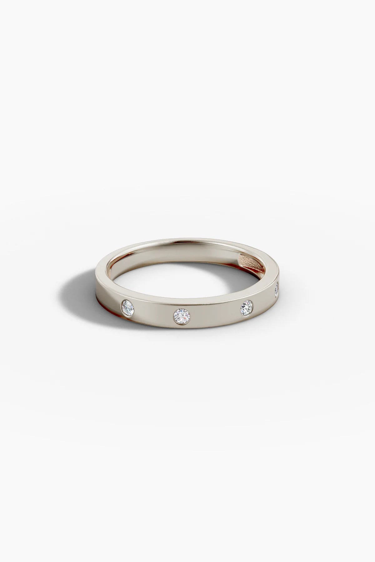 Diamond Dot Ring - White Gold