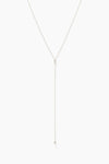 Nema Beaded Lariat Necklace - White Gold