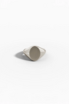 Echo Oval Signet Ring - White Gold