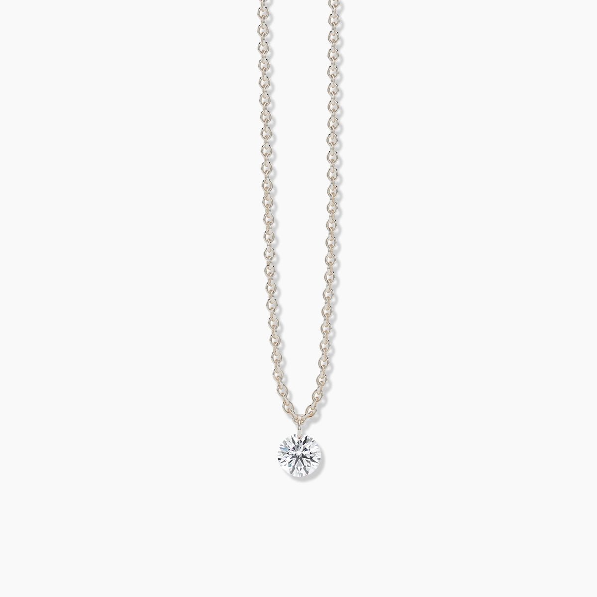 Nude Diamond Solitaire Necklace in Rose Gold - Narcissus