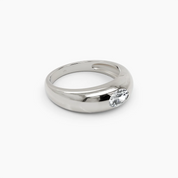 Oval Diamond Dome Band Ring