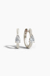 Pear Diamond Huggie Hoops - White Gold