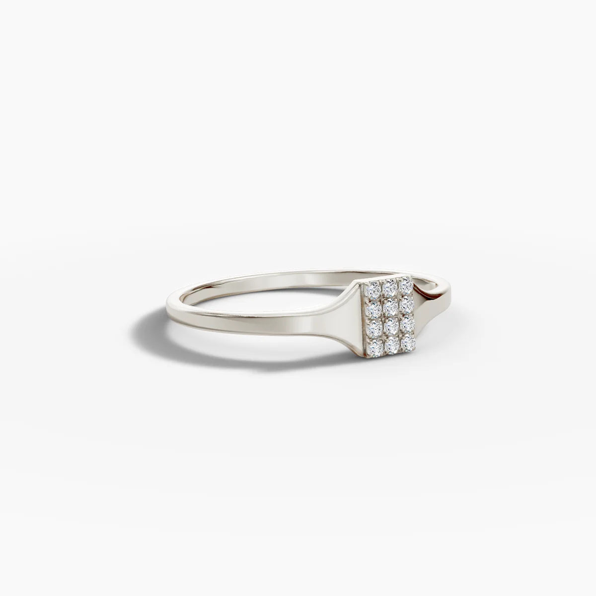Rechteckiger Pavé-Diamantring