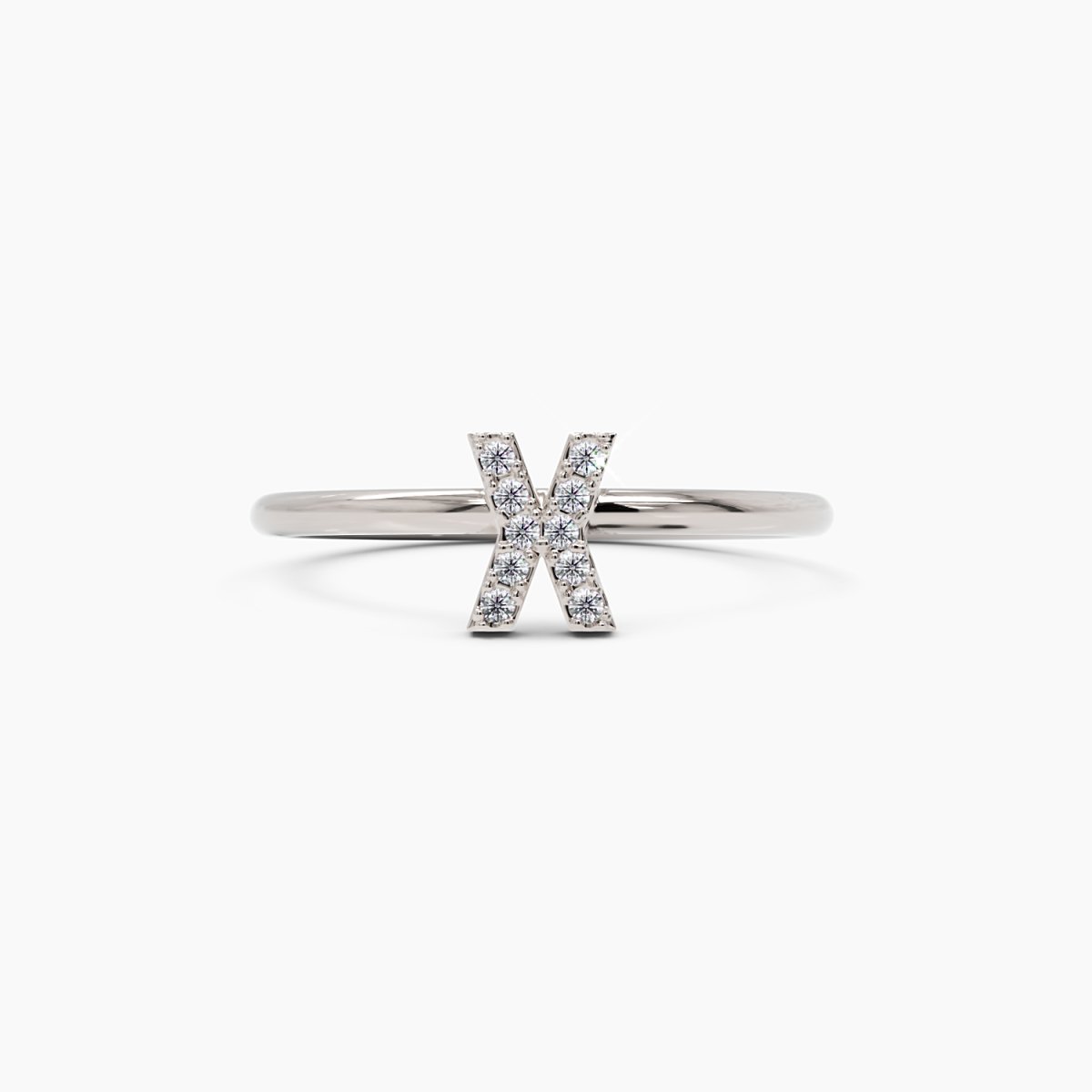 Diamond Initial X Ring - Narcissus