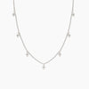 Tiny Hanging Pearls Necklace - White Gold