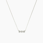 Three Diamond Bezel Necklace - Narcissus