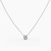 Octagon Cut Diamond Solitaire Necklace - Narcissus