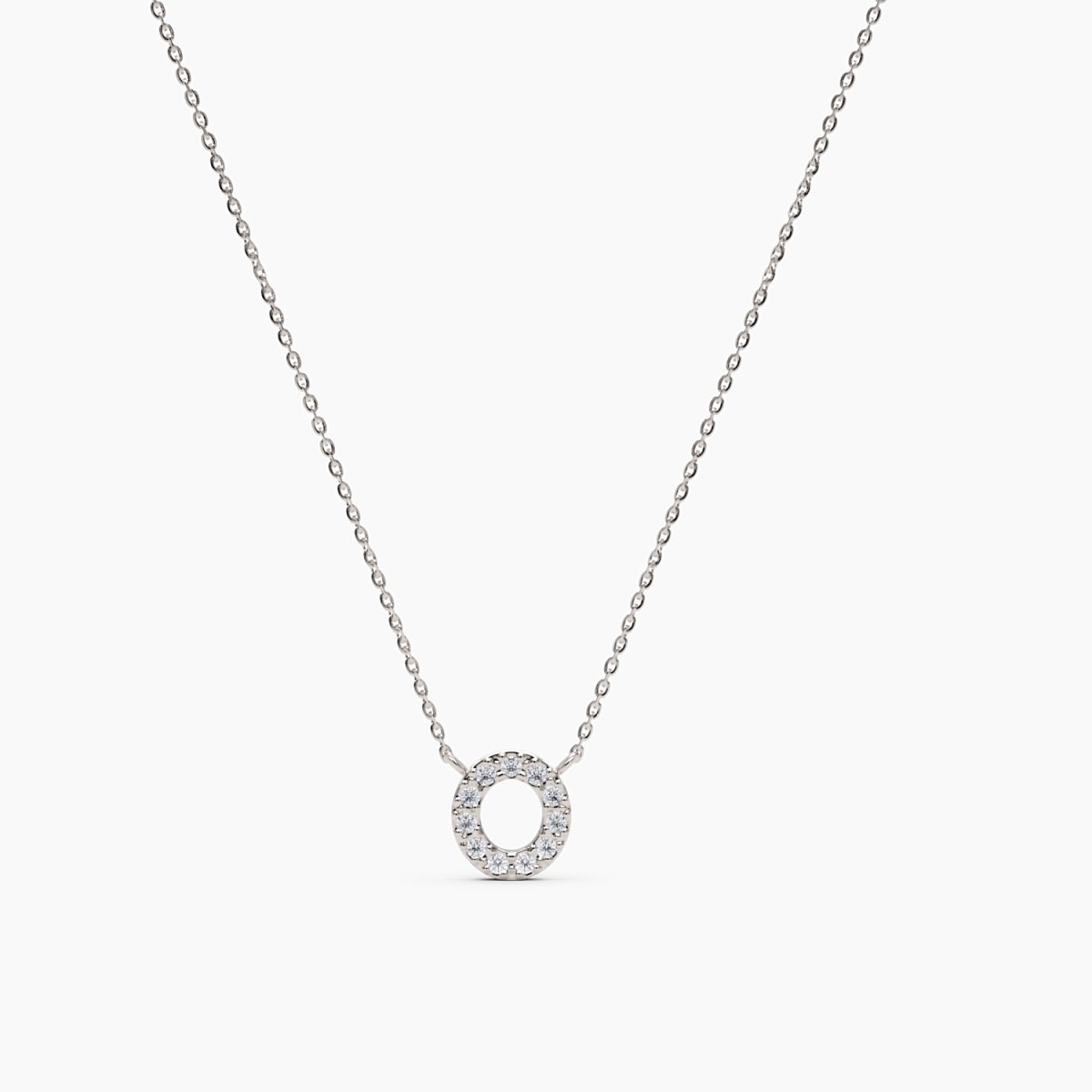 Diamond Initial O Necklace - Narcissus