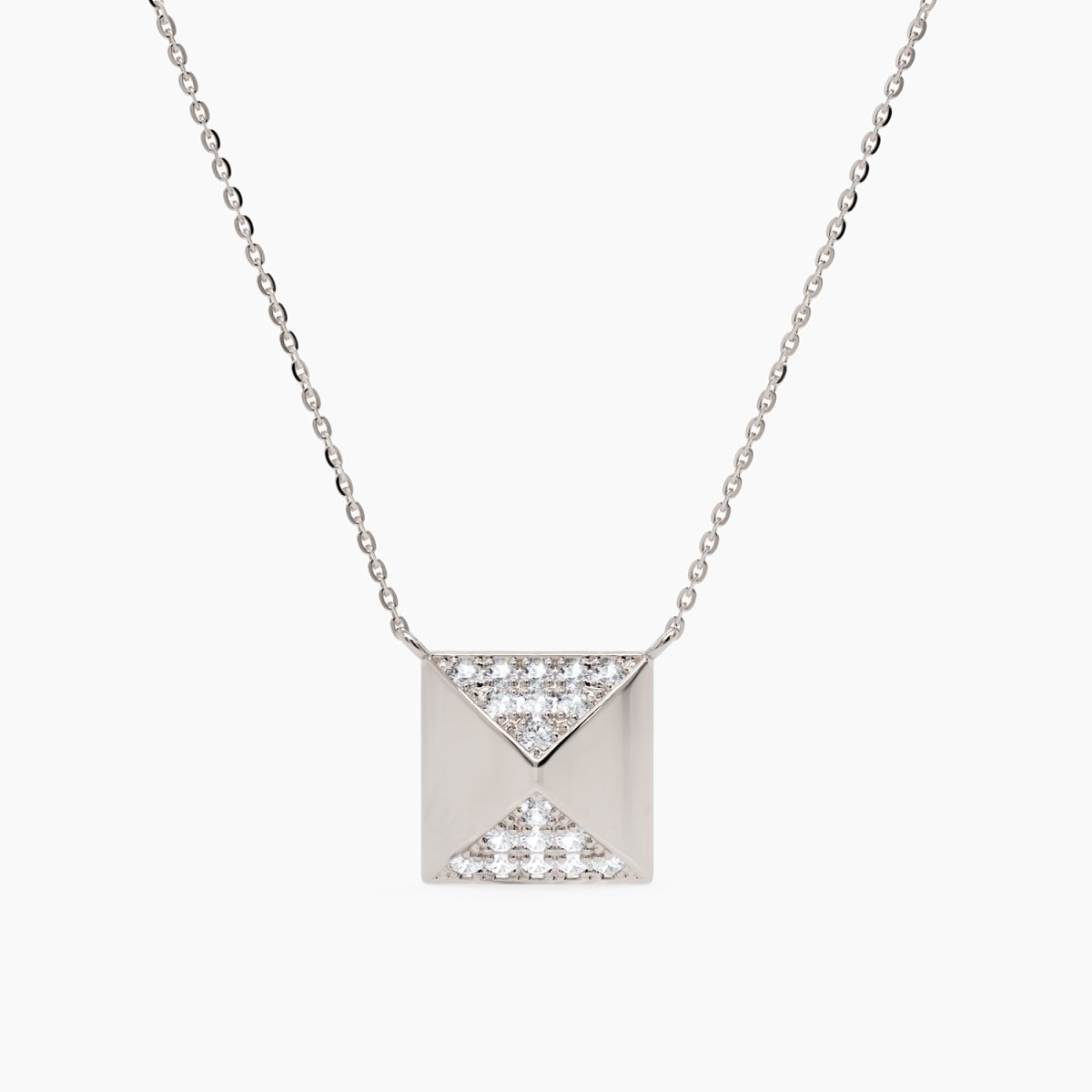 Pyramid Diamond Pendant Necklace - Narcissus