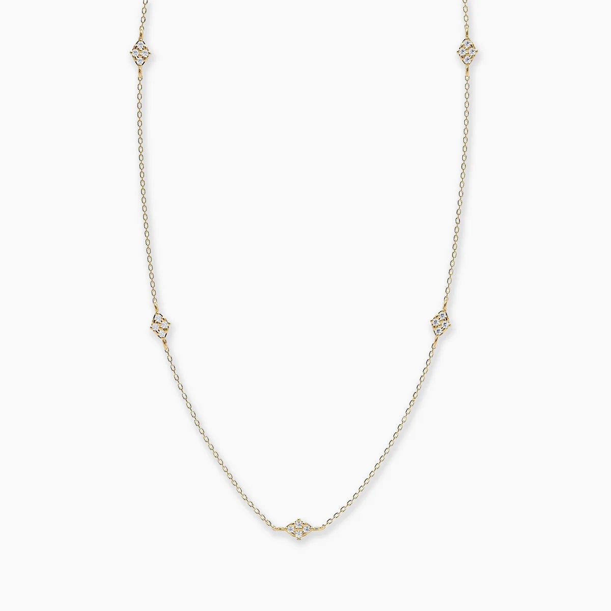 Two - Sided Diamond Station Necklace - Narcissus