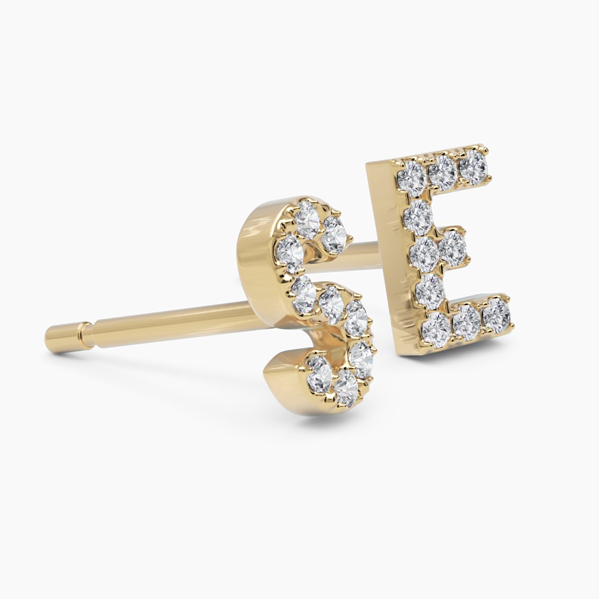 Diamond Initial Earrings - Narcissus