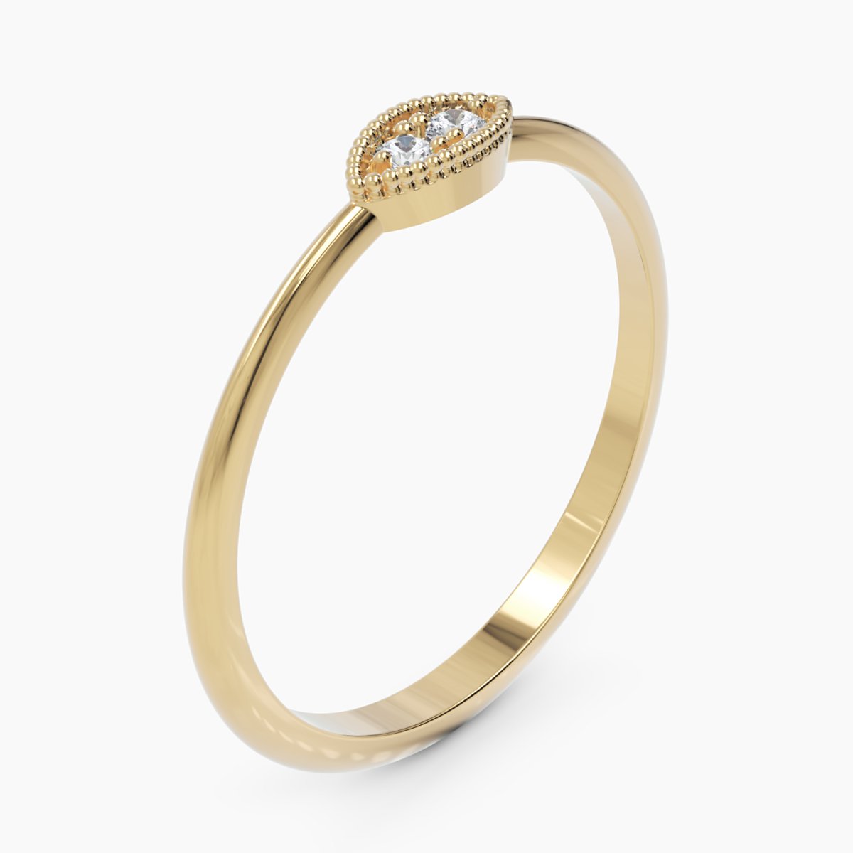 Dainty Milgrain Wedding Band - Narcissus