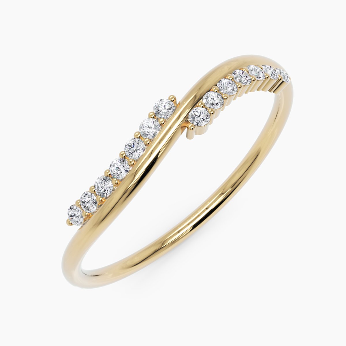 Diamond Twisted Band Ring - Narcissus