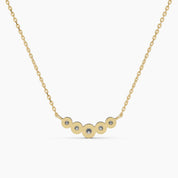 Dainty Diamond Bezel Bar Necklace - Narcissus