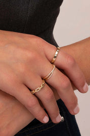 Diamond Dot Ring - White Gold