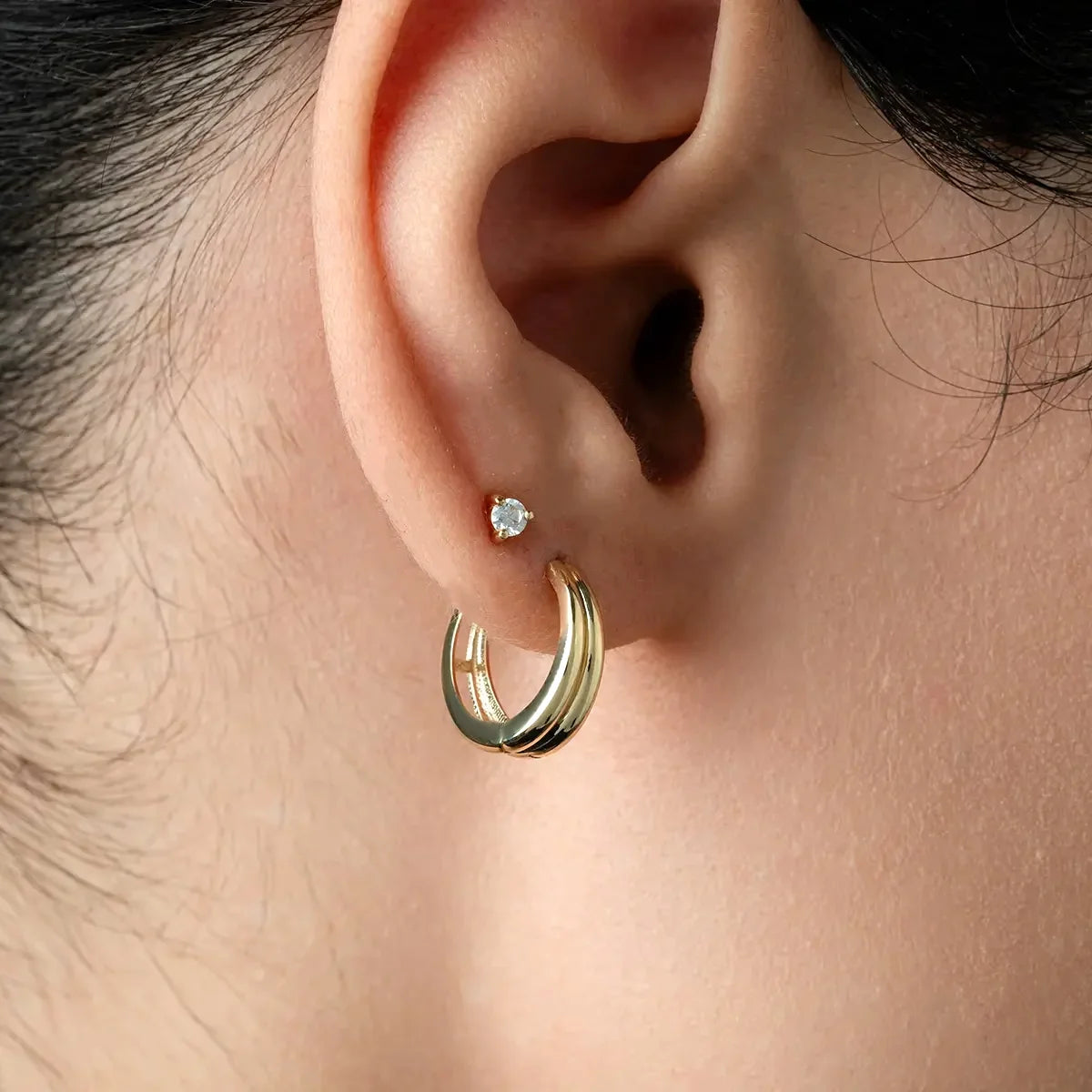 Kion Gold Hoop Earrings (pair)