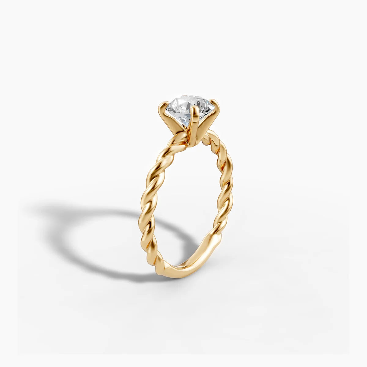 Twisted Band Diamond Engagement Ring